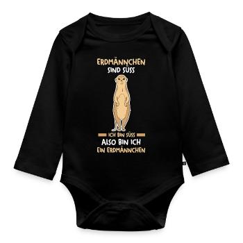 Erdmännchen - Baby Bio-Langarm-Body - Schwarz - Vorne