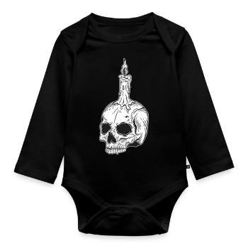 Skull Skull Horror Skeleton Halloween Metal - Organic Longsleeve Baby Bodysuit - black - Front