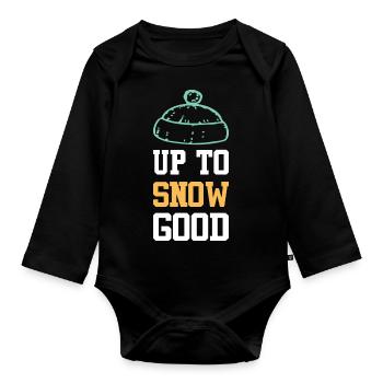 Snowboarder quote - Organic Longsleeve Baby Bodysuit - black - Front