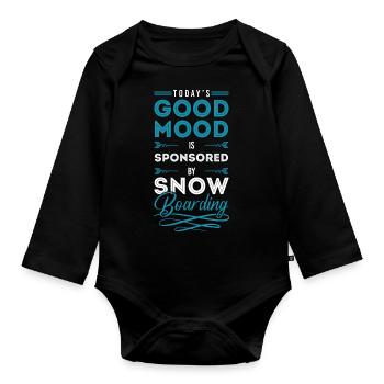 Snowboard Hobby Winterurlaub - Baby Bio-Langarm-Body - Schwarz - Vorne