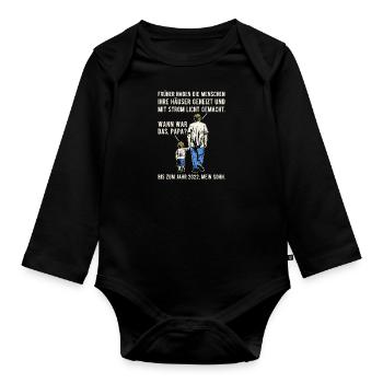 Heizkosten Stromkosten Inflation Spruch Silvester - Baby Bio-Langarm-Body - Schwarz - Vorne