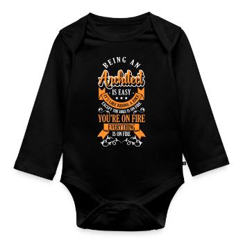 Architecture - Organic Longsleeve Baby Bodysuit - black - Front