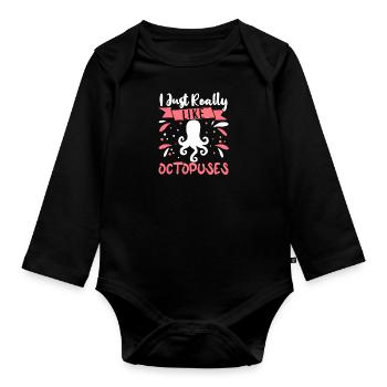 Octopus Outfit Octopus Octopus - Body Bébé bio manches longues - noir - Devant