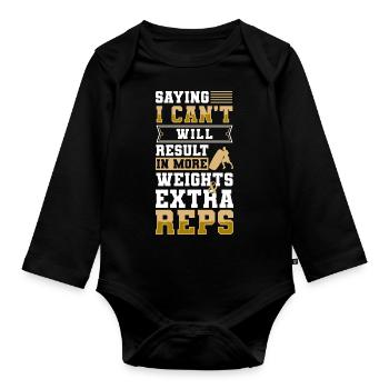 Fitness Trainer Endurance Job - Organic Longsleeve Baby Bodysuit - black - Front