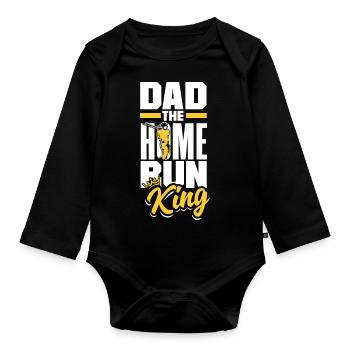 Papa Le coup de circuit King Fathers Baseball - Body Bébé bio manches longues - noir - Devant
