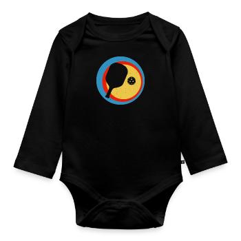 Vintage Pickleball Sports Paddle Lover Sunset - Baby Bio-Langarm-Body - Schwarz - Vorne