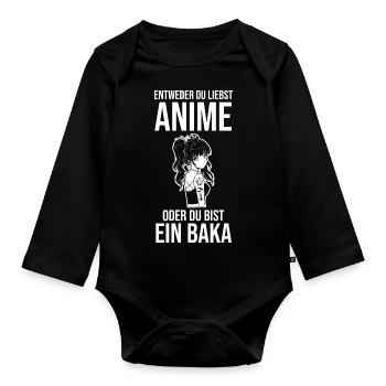 Anime - Baby Bio-Langarm-Body - Schwarz - Vorne
