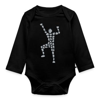 Escalade Escalade de pierres Escalade de bloc Grimpeurs - Body Bébé bio manches longues - noir - Devant