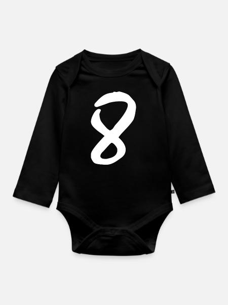 8 - Baby Bio-Langarm-Body - Schwarz
