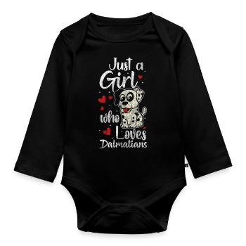 Dalmatian Paw Dog Owner Animal Friend - Organic Longsleeve Baby Bodysuit - black - Front