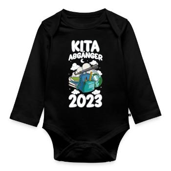 Kita Graduates 2023 Bye Bye Kindergarten Space - Organic Longsleeve Baby Bodysuit - black - Front