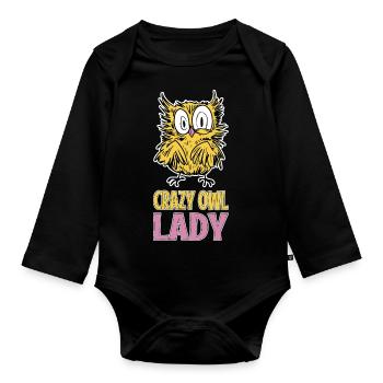 Enthusiast Birds Of Prey Ornithologist Nocturnal O - Baby Bio-Langarm-Body - Schwarz - Vorne