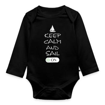 Segeln Sailing Segelboot - Baby Bio-Langarm-Body - Schwarz - Vorne