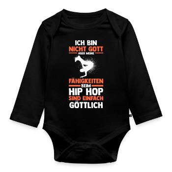Hip Hop Tänzer - Baby Bio-Langarm-Body - Schwarz - Vorne