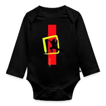 Qigong zeichen - Baby Bio-Langarm-Body - Schwarz - Vorne