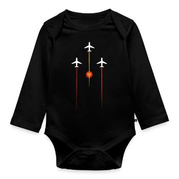 Montenegro Airlines - Organic Longsleeve Baby Bodysuit - black - Front