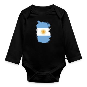 Argentina Flag South America Argentine Flag - Organic Longsleeve Baby Bodysuit - black - Front