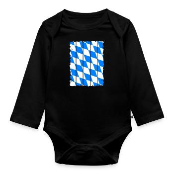 The Bavaria flag motif is the perfect gift for - Organic Longsleeve Baby Bodysuit - black - Front