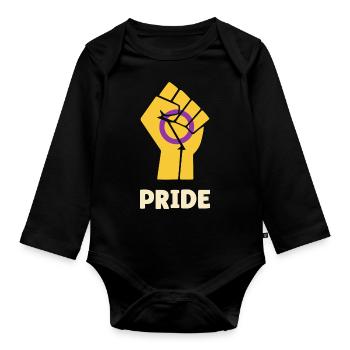 Pride Intersex Pride Fist Design pour l’égalité - Body Bébé bio manches longues - noir - Devant