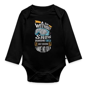 Snow Snow Jump Freestyle - Organic Longsleeve Baby Bodysuit - black - Front