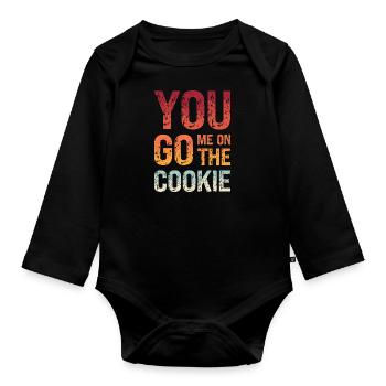 Denglisch Du Gehst Mir Auf Die Kekse Cookie Spruch - Baby Bio-Langarm-Body - Schwarz - Vorne