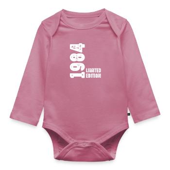 40e anniversaire 40 ans homme femme millésime 1984 - Body Bébé bio manches longues - mauve - Devant