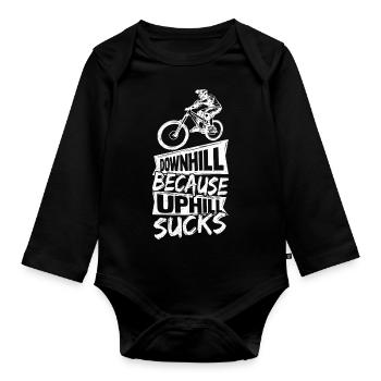MTB Fahrrad Fans Rad Biker BMX Fahradfahrer Berg L - Baby Bio-Langarm-Body - Schwarz - Vorne