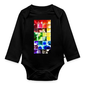 water colour - Organic Longsleeve Baby Bodysuit - black - Front