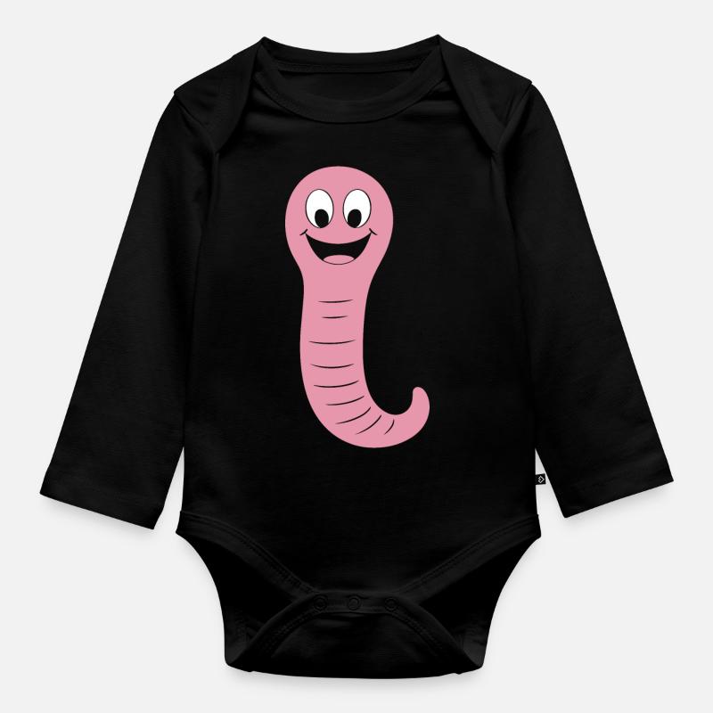 ver de terre - Body Bébé bio manches longues - noir