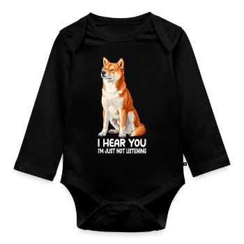 Akita - Body Bébé bio manches longues - noir - Devant