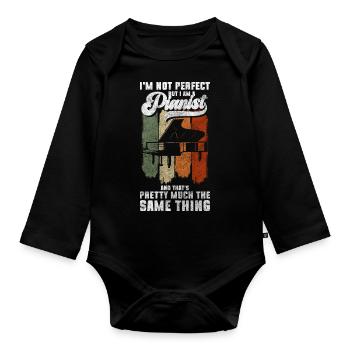 Pianist Classical Pianist - Organic Longsleeve Baby Bodysuit - black - Front