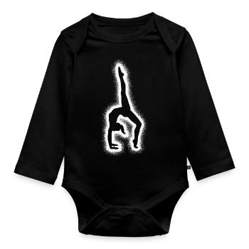 Gymnaste Gymnastique Équilibre sur les mains Enfants Gymnastique Femmes - Body Bébé bio manches longues - noir - Devant