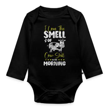 Cow Farming Cow Spots - Organic Longsleeve Baby Bodysuit - black - Front