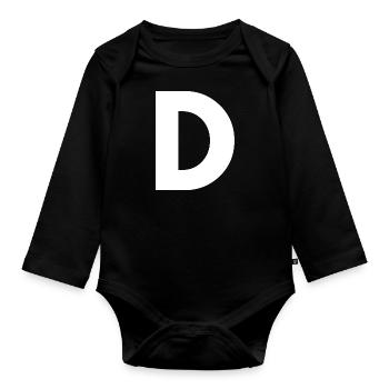 D - Organic Longsleeve Baby Bodysuit - black - Front