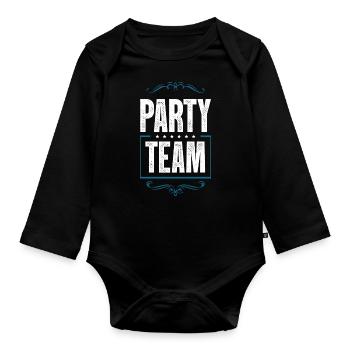 Équipe du parti - Body Bébé bio manches longues - noir - Devant