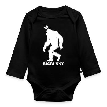 Bigbunny - Bigfoot - Osten - Fabelwesen - Baby Bio-Langarm-Body - Schwarz - Vorne