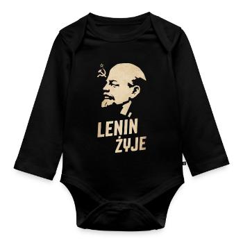 Lenin is alive - Organic Longsleeve Baby Bodysuit - black - Front