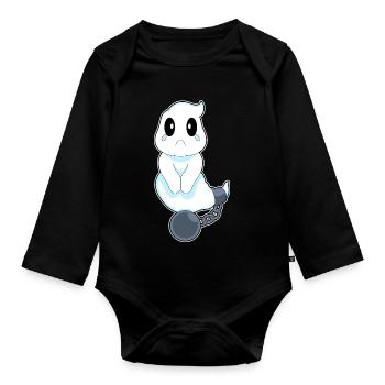 Prisonnier fantôme d’Halloween - Body Bébé bio manches longues - noir - Devant
