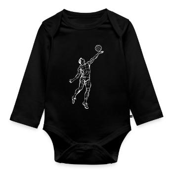 Croquis de joueur de volley-ball - Body Bébé bio manches longues - noir - Devant