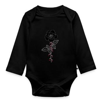 Bloody Rose - Organic Longsleeve Baby Bodysuit - black - Front