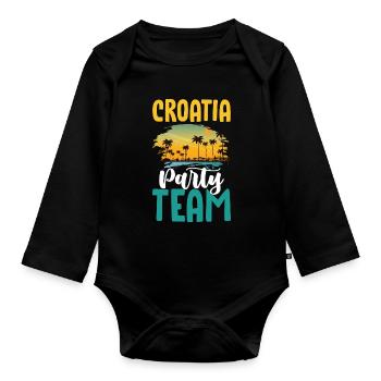 L’équipe du Parti Croatie - Body Bébé bio manches longues - noir - Devant