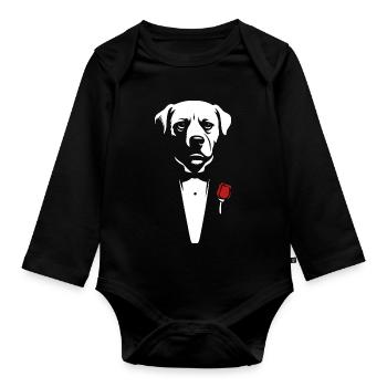 An offer you can't refuse - Organic Longsleeve Baby Bodysuit - black - Front