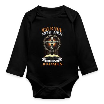 Jesus Christlich Katholiken Gläubiger Gottesdienst - Baby Bio-Langarm-Body - Schwarz - Vorne