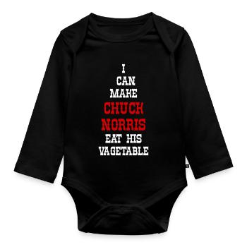 Chemise de karaté végétale drôle, Jiu Jitsu Food Fun - Body Bébé bio manches longues - noir - Devant