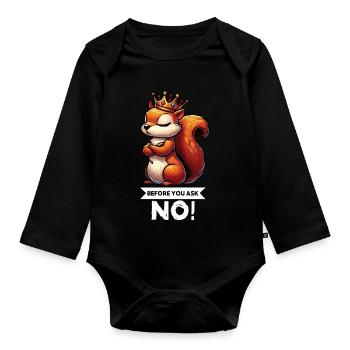 Before You Ask Squirrel Squirrel Rodent - Organic Longsleeve Baby Bodysuit - black - Front