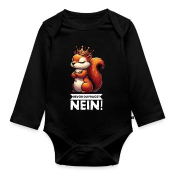 Before You Ask Squirrel Squirrel Rodents - Organic Longsleeve Baby Bodysuit - black - Front
