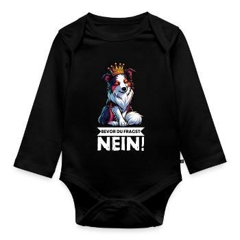Before you ask: Australian Shepherd Aussie Aussie - Organic Longsleeve Baby Bodysuit - black - Front