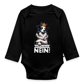 Avant que vous ne demandiez : Border Collie, Chien de Troupeau, Chien Collie - Body Bébé bio manches longues - noir - Devant