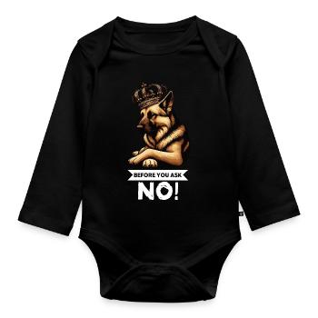 Avant de demander aux bergers allemands - Body Bébé bio manches longues - noir - Devant
