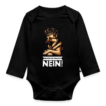 Avant que vous ne demandiez aux bergers bergers allemands - Body Bébé bio manches longues - noir - Devant